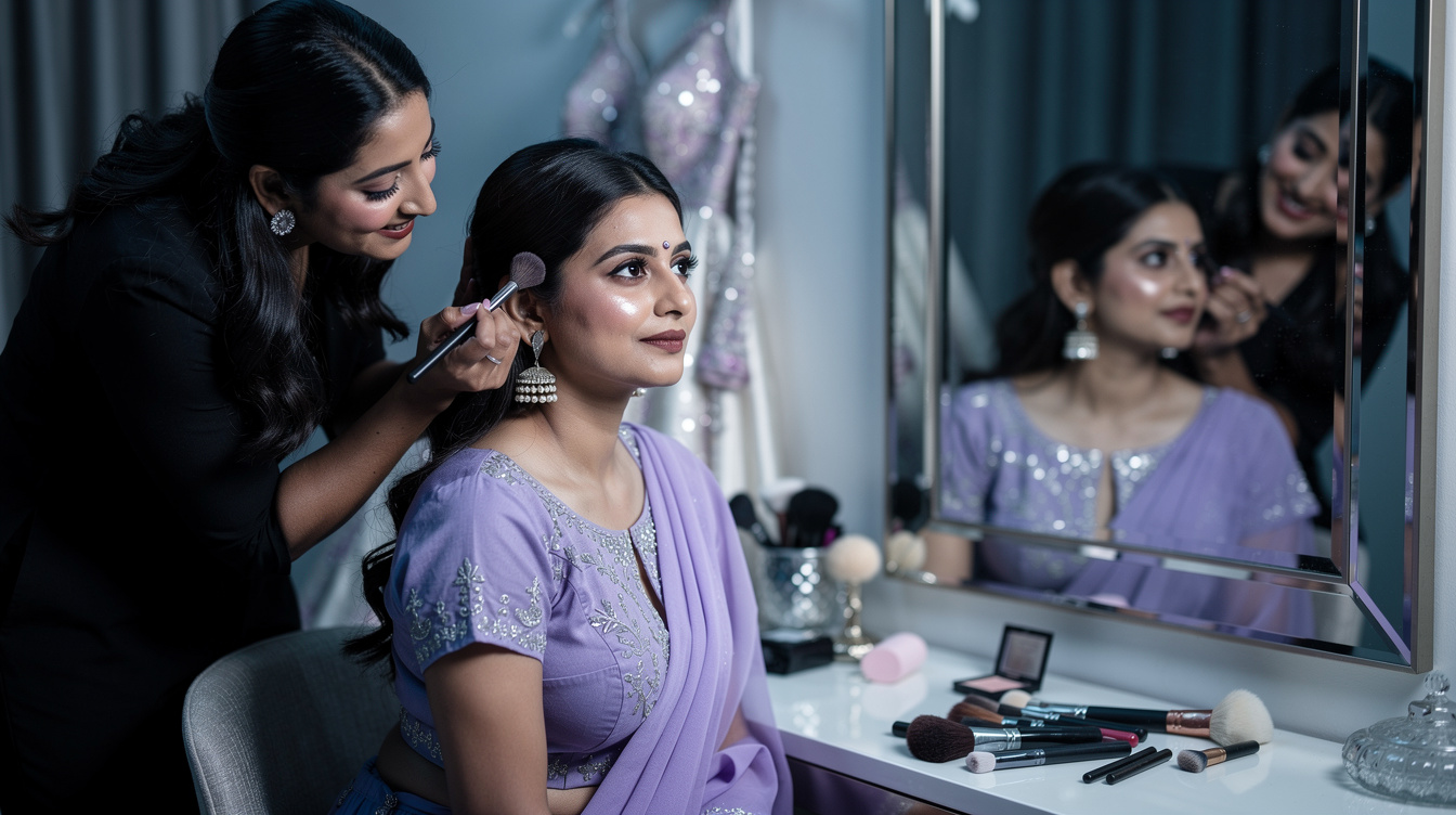 The Perfect Makeup Look for a Lavender Lehenga Bride - Shivangi Verma Makeup Studio
