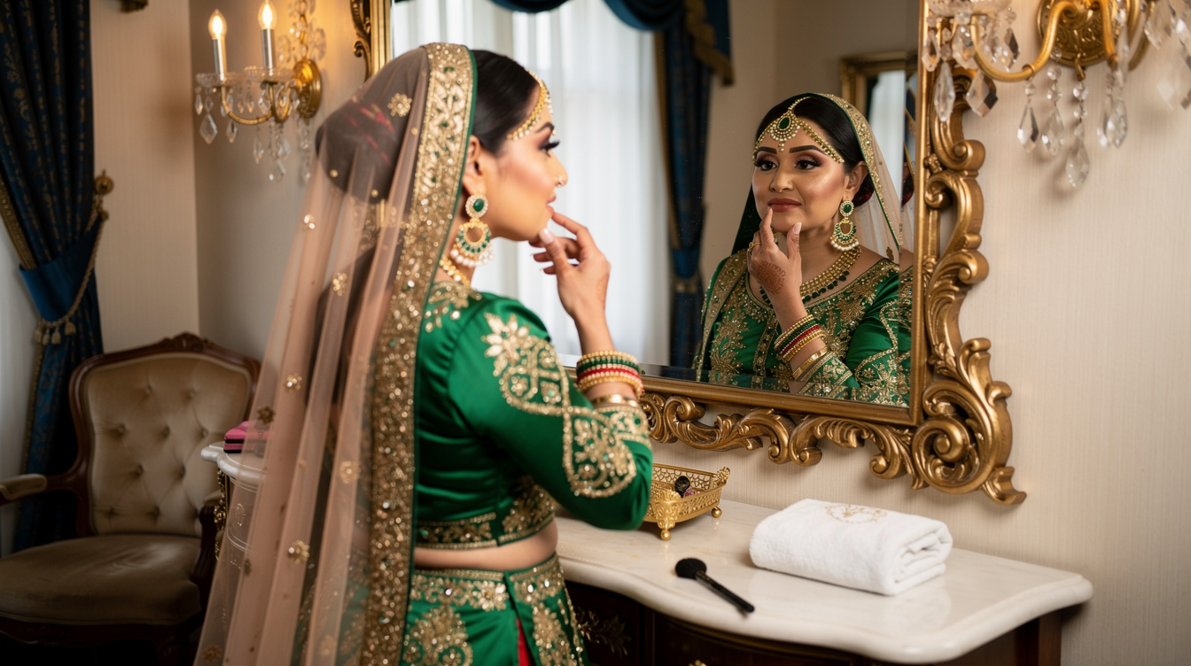 The Perfect Makeup Look for a Peach Lehenga Bride - Shivangi Verma Makeup Studio
