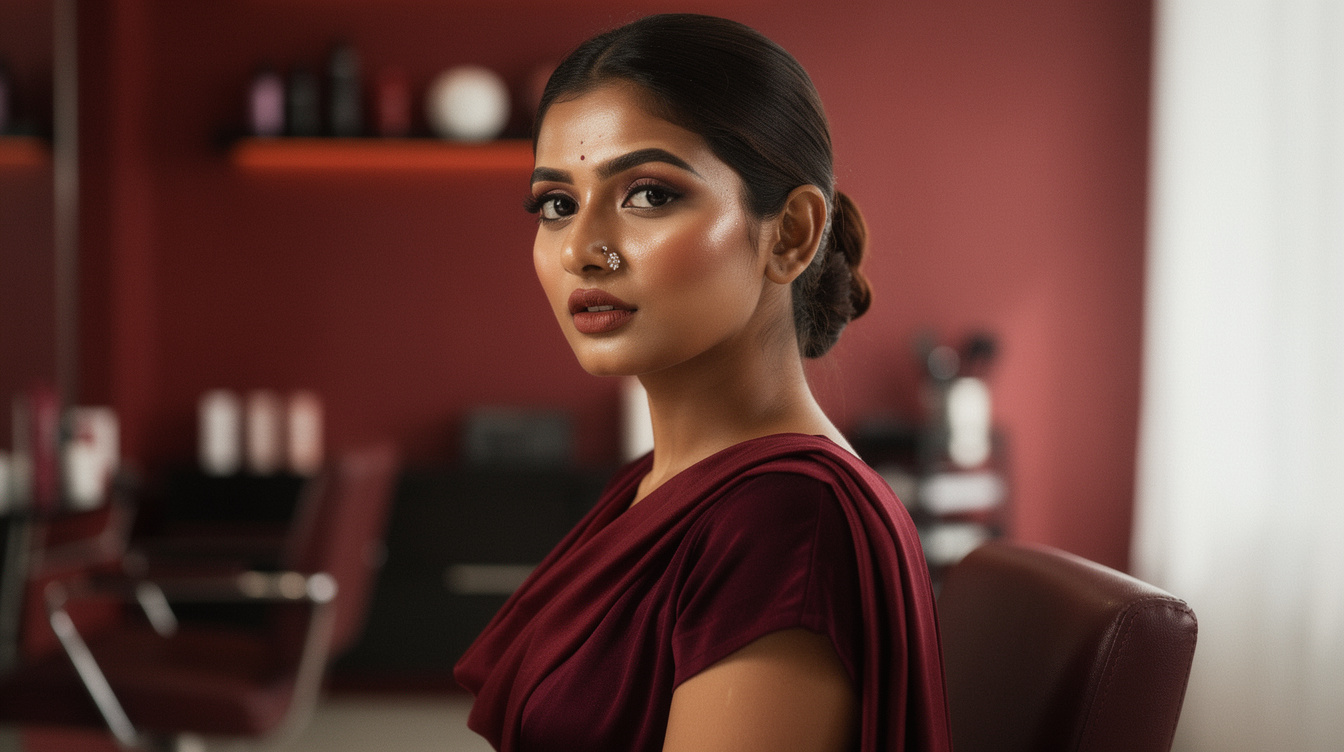 The Perfect Makeup Look for a Wine Lehenga Bride - Shivangi Verma Makeup Studio